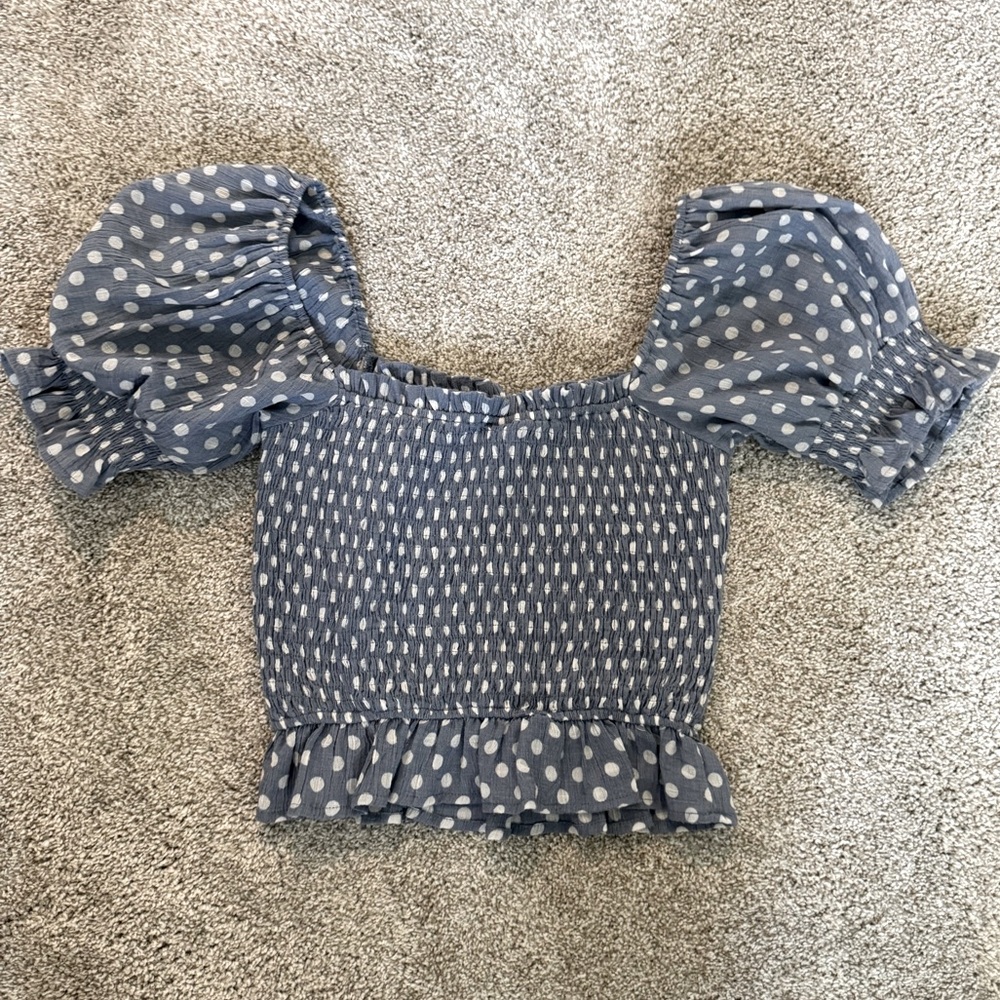 Polka Dot Puff Sleeve Top. By together collection size small.